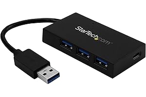 StarTech.com 4 Port USB 3.0 Hub - USB Type-A Hub with 1x USB-C & 3x USB-A Ports (SuperSpeed 5Gbps) - USB Bus Powered - USB 3.1 Gen 1 Adapter Hub - Portable/Laptop USB Hub (HB30A3A1CFB)