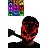 Led Işıklı Neon Maske Cadılar Bayramı Maskesi Korkun&ccedil; Korku Maskesi