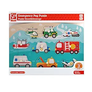 Hape Emergency Peg Puzzle Game, Multicolor, 5 x 2