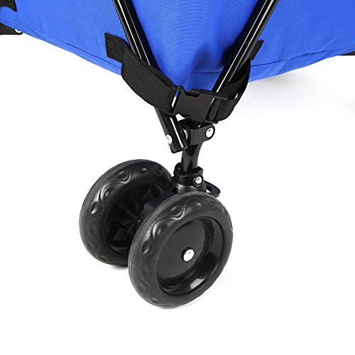 HOMFA Handwagen klappbar Einkaufstrolley Einkaufsroller Transportwagen Einkaufswagen belastbar bis 50kg blau - 6