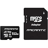 ARCANITE 512GB microSDXC Memory Card with Adapter - A1, UHS-I U3, V30, 4K, C10, Micro SD, Optimal read speeds up to 90 MB/s