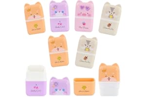 GELUODE 8 gomas de borrar lindas para niños, goma de dibujos animados, divertidos recuerdos de fiesta y suministros escolares, borrador de dibujo kawaii para suministros de papelería de oficina escolar