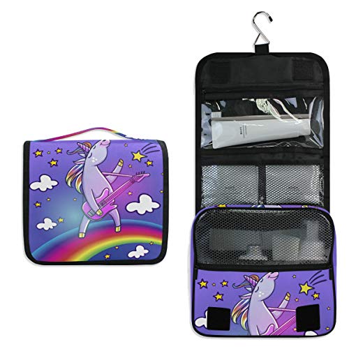 Preisvergleich Produktbild Vinlin Rainbow Einhorn Gitarre Multifunktionale tragbare Make-up-Aufbewahrungstasche Reise Organizer Tasche für Frauen