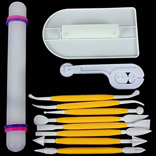 Cake Decorating Tool Set ,Fondant Smoothing Polisher Flower Modelling Tool kit (11 pcs)