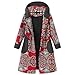 Produktbild Winterjacke Damen Übergröße Frauen Vintage Langarm Ethnischer Drucken Fleece Dicke Mäntel mit Kapuze Reißverschluss Fleecejacke Kurzjacke Übergangsjacke Damenmode Felicove