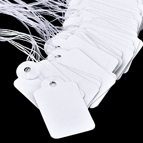 Etiquetas de Precio Etiquetas Blancas para Marcar Precio con Hilo Colgante  500 Paquetes  35 x 22 mm