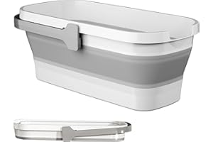 PRATVIDER Pratico Cestino Rettangolare Pieghevole, Secchio per mop per Pulizia con Secchio d'Acqua Pieghevole | Secchio per l'acqua con Secchio Rettangolare | Vasca Portatile Pieghevole Multiuso per Campeggio