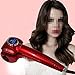 CoFashion Tourmaline Ceramic Miraculous LCD Big Digital Display Automatic Hair Styling Curling Iron Magic Wand Party Club Curler Professional Curl Machine (Red)