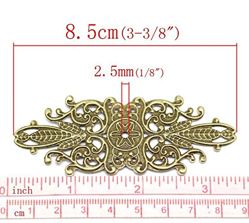 30 Deko – Ornament – Platten f. Schmuck + Dekoration, 8,5 x 3,4 cm - 2
