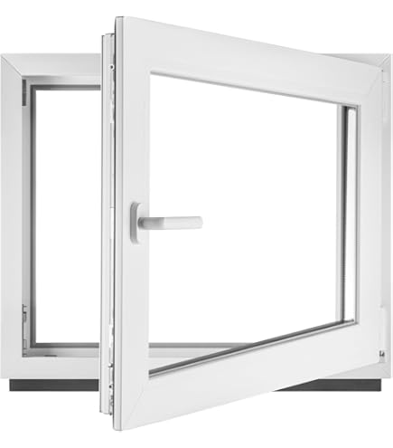 Finestra In PVC Bianca 60x40 Cm | Vetrocamera 4+24+4 Mm | Apertura Girevole Destra | Per Casa E Garage - Foto 6