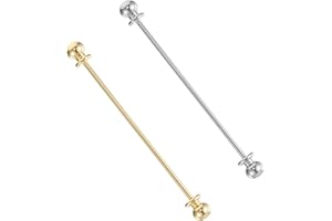 XINJODUZ 2 PCS Shirt Collar Pin Collar Bars for Men Dress Shirts Gold Dress Men's Suit Shirt Barbell Gold Silver Tie Bars for Collars Classic Brass Ball Clasp Lapel Stick Brooch (2.68 Inches/ 6.8 Cm)