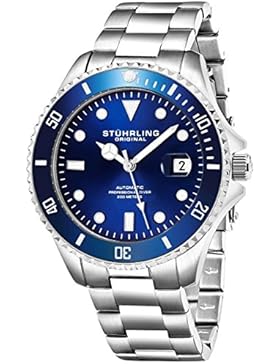 Stuhrling Original Edition Tiefblau Zifferblatt Selbstaufziebar Herren-Taucheruhr 200M Wasserdicht einseitig drehbare...