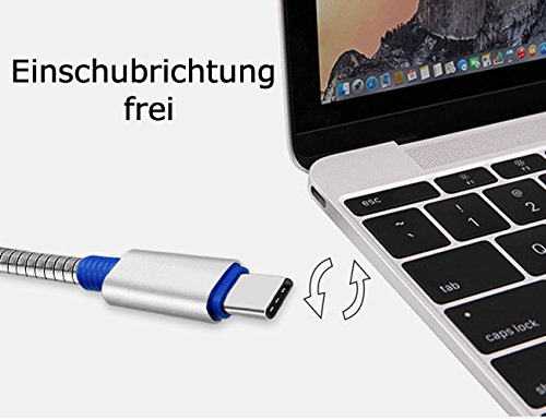 Kingwell USB Typ-C 3.0 Datenkabel (USB Type-C 3.0 data cable) aus rostfreier Edelstahl Datenkabel (3,3 Ft/1M) und Ladekabel für Handy, wie Samsung, Google, Huawei etc, und Tablet mit USB Type-C Stecker, flexibel und bruchfest - 6