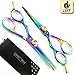 Produktbild Professional Friseur Schere Set 5,5"Linkshänder Rasiermesser Sharp Hair Cutting & Effilierschere 5,5", Multicolor Edelstahl inkl. Friseur Fall