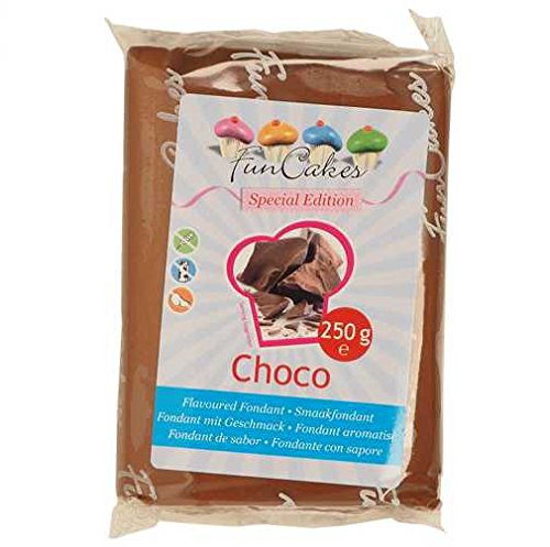 Geschmacksfondant, Rollfondant braun mit Schoko Geschmack 250g, FunCakes