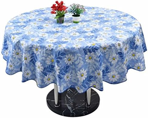 Sue Supply PVC Material Waterproof Tablecloth Diameter 60 inch Round Table Cover for Living Room, Kitchen Decor Collapsible and Lightweight