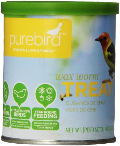 PureBird Wax Worm Treat for Wild Birds, 2.4-Ounce