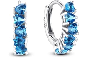 KUNSIR Pendientes Colgantes de Plata de Ley para Mujer con Diseño de Circonitas Cúbicas Brillantes EAR1