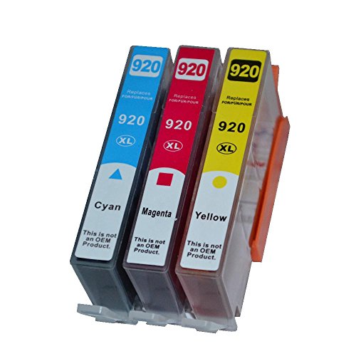 3 Druckerpatronen Color 920XL kompatibel mit Chip und Füllstandsanzeige für HP 920 XL OFFICEJET 6000 SE 6500A 7000 7500A W PRO