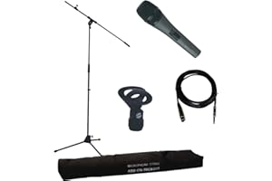 Ibiza Mikrofonset Kabelmikrofon mit Stativ und Kabel PARTY DISCO MUSIK EVENT DJ BÜHNE SOUND LAUTSPRECHER CLUB REDE THEATER