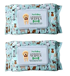 Petvalley Wet/Grooming Wipes for Dogs, Cats, Puppies & Pets - Fresh Apple Scent 6