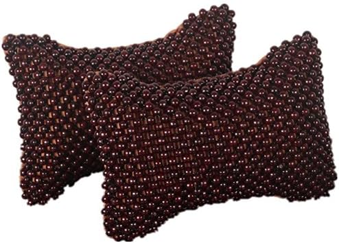 DMMSS Car Luxury Wooden Bead Car Carbon Pillow Head Reduce Driver Fatigue , 3