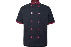 TOPTIE Unisex Short Sleeve Chef Coat Jacket