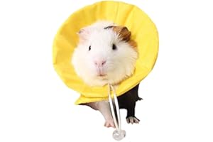 NashaFeiLi Pet Recovery Collar, Elizabethan Small Animal Hamster Collar Cone Adjustable Comfy Collar for Hamster Chinchilla Small Pet (S, Yellow)