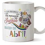 🎁IDEA PERFECTA COMO REGALO DE CUMPLEAÑOS PARA ABRIL. ¿Buscando complejos regalos a un precio desorbitado? ¡No vale la pena! Aquí tienes un regalo sencillo, de utilidad para tu cumpleañero y que además tiene un mensaje o un número adaptado a la persona y a la ocasión. Nuestras tazas para regalo además son sinónimo de buen precio, mensajes divertidos, colores vivos y calidad. Un regalo original único e inolvidable, resistente al uso diario.