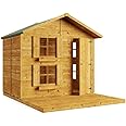 BillyOh Kids Playhouse Wooden Play House Wendy House Garden Outdoor Boys Girls Kids Toys Peardrop Extra (6x7 with Internal Bunk & Platform)