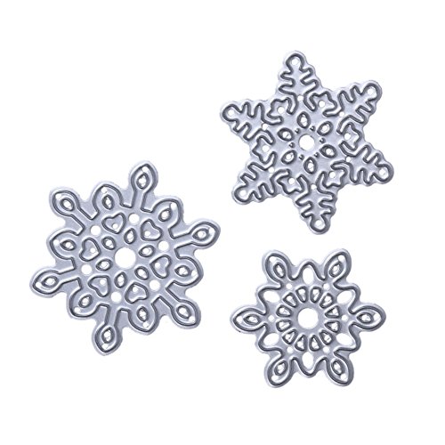 Amazingdeal365 3 PCS Schnee Metall Form Schablonen Schneiden DIY Dekor Sammelalbum Karten Buchzeichen Lesezeichen als Geschenk für Freunde Geburtstag Kinder,Kindergarten Hobby Schule Handarbeit Unterricht usw. Ein tolles Geschenk!