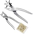 Hetkrishi Multi-Function Leather Hole Punch Tool Eyelet Pliers Button Setter Tool Kit, Set of 2
