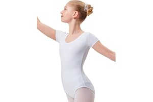 tanzmuster Ballettanzug Mädchen Kurzarm - Sally - Gr. 92-170 - aus weicher Baumwolle - Ballettbody Kinder Ballett Trikot