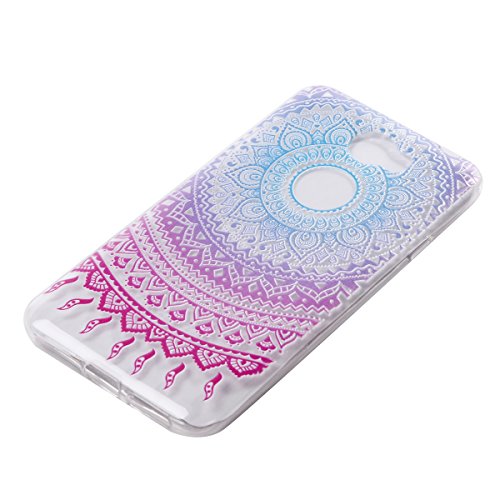 XiaoXiMi Funda Huawei Y5 II Y5 2 Carcasa TPU Transparente Funda de Silicona Caucho para Huawei Y5 II Y5 2 Soft Silicone Case Cover Funda Protectora Carcasa Blanda Caso Suave Flexible Caja Delgado Ligero Casco Anti Rasgu  os Anti Choque Funda con Patr  n de Dise  o   nico - Mandala Tribal p  rpura