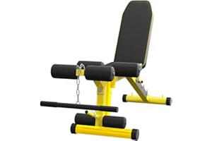 EASY BIG Banc de musculation utilitaire avec extension des jambes - Banc réglable à plusieurs positions pour l’entraînement en force musculaire, les exercices avec haltères et les exercices abdominaux