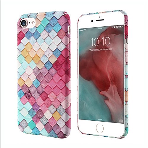 iPhone 6 Plus / iPhone 6s Plus Case, OWMâ„¢ [Exclusive 3D Mermaid Design Series] Ultra Slim Hard Designer Bling Shell Cute Phone Cover Pink/Mint/Purple Chic Pattern Girls Case for Apple iPhone 6s Plus and 6 Plus with [FREE Screen Protector]