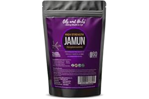 OILS AND HERBS ADDING HEALTH TO LIFE High Strength Jamun (Indian BlackBerry) Capsules 2400MG- 60 caps- No Fillers or Binders - 100% Natural and Gluten Free Vegan Made in UK Prepared by Phd Scientist