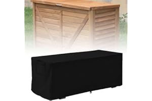 VOBOR Garden Cushion Storage Box, Waterproof UV Proof Protective Cover for Outdoor Rectangular Table 123x62x55cm (Black)