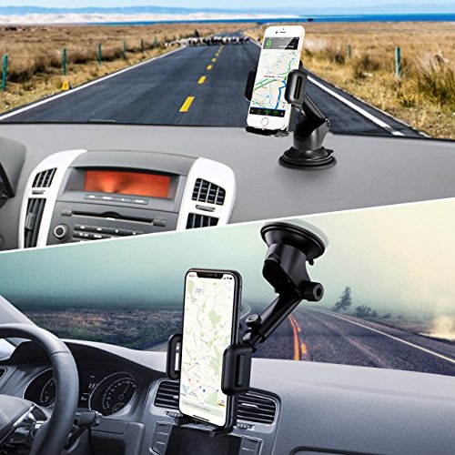 Mpow Car Phone Mount,Washable Strong Sticky Gel Pad with One-Touch Design Dashboard Car Phone Holder for iPhone X/8/8Plus/7/7Plus/6s/6Plus/5S, Galaxy S5/S6/S7/S8, Google Nexus, LG, Huawei and More
