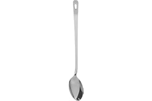 Genware 300016 Stainless Steel Serving Spoon with Hanging Hole, 16 inches Length