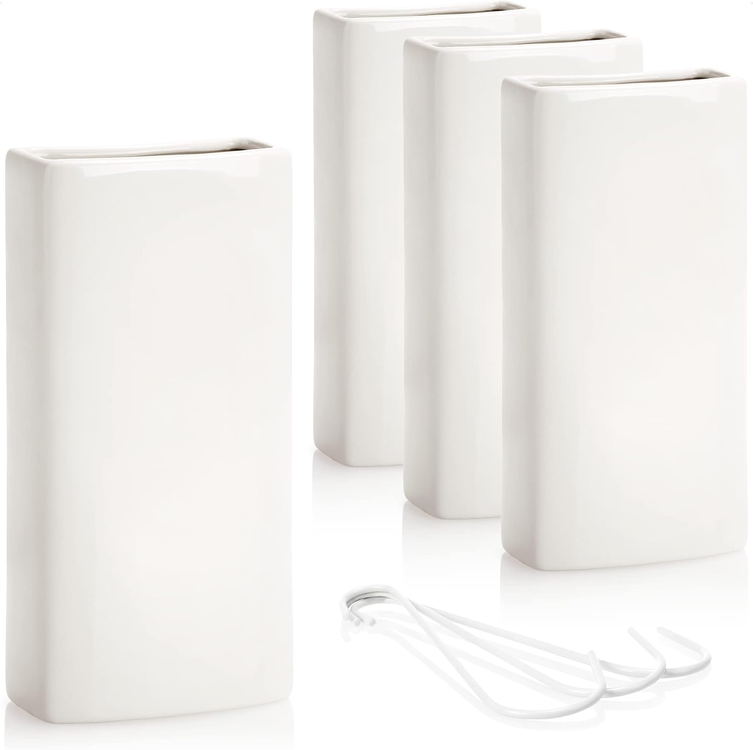 COM-FOUR® Calefacción del humidificador de aire 4x - humidificador de aire del radiador - suspensión interior - evaporador de agua de calefacción de cerámica (blanco - suspensión interior)