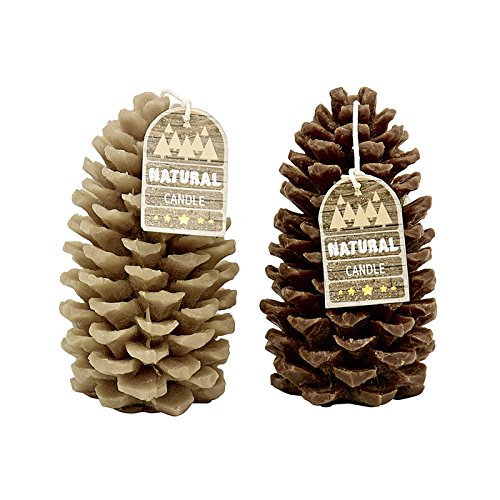 Preisvergleich Produktbild Van Manen 090451 Kerze Tannenzapfen ø8x15cm (Modell zufällig, 1 Stück)