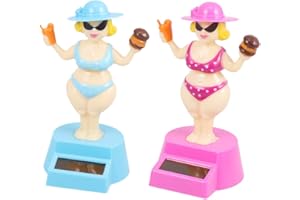 Amosfun Solar tanzfiguren Auto dekor Spielzeug tänzerin Puppe Desktop Dekoration Favor Bikini mädchen geformt (zufällige Farbe)