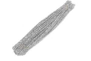 Egurs 100 Stück Glitzer Pfeifenreiniger Bunte Pfeifenputzer für Kinder zum Basteln Farbig Dekor für DIY Handwerk Dekorationen 30cm Silber