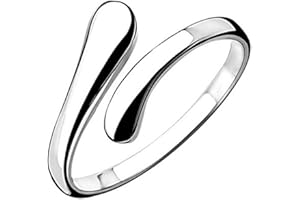 KFRS Women's 925 Sterling Silver Simple Open Adjustable Rings