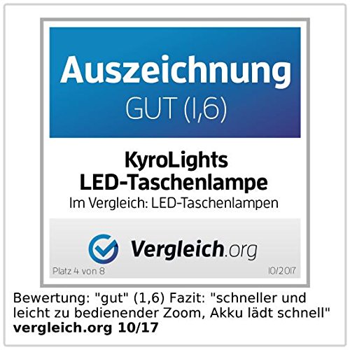 KryoLights Cree-LED-Taschenlampe Police TRC-140.akku, 10W, 840 Lumen, IP65 - 3