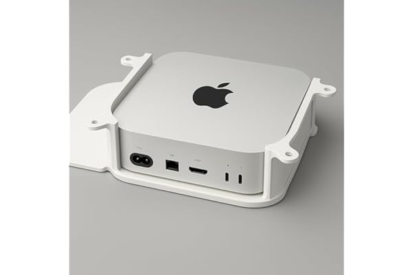 Under Desk Mount Holder for Mac mini M4/M4Pro, Computer Protection Case with Mounting Straps, White (Extension Bracket)