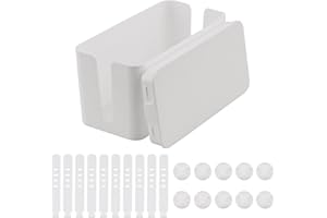 AWBEOT Scatola Cavi, Scatola di Gestione dei Cavi, Scatola Portacavi, Scatola Nascondi Cavo, Organizzatore Raccogli Cavo, Materiale PP Isolante, Piccolo, Bianco, (23,5 x 11,5 x 11,5 cm)