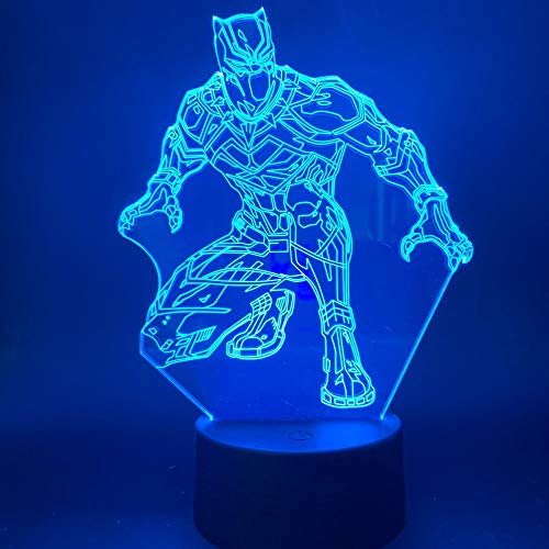 Preisvergleich Produktbild Rulaifozhu Miracle Panther 3D Hero Actionfigur Led Nachtlichter für Büroinnenräume Nachtlichter Geschenke für Kinder Tischlampen für Kinder