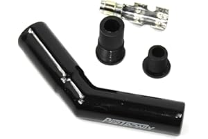 PerTronix 8563HT-1 Black Ceramic Spark Plug Boot 45 Degree includes silicone plug and wire bushings, stainless steel spark plug terminals and high temp ceramic boot